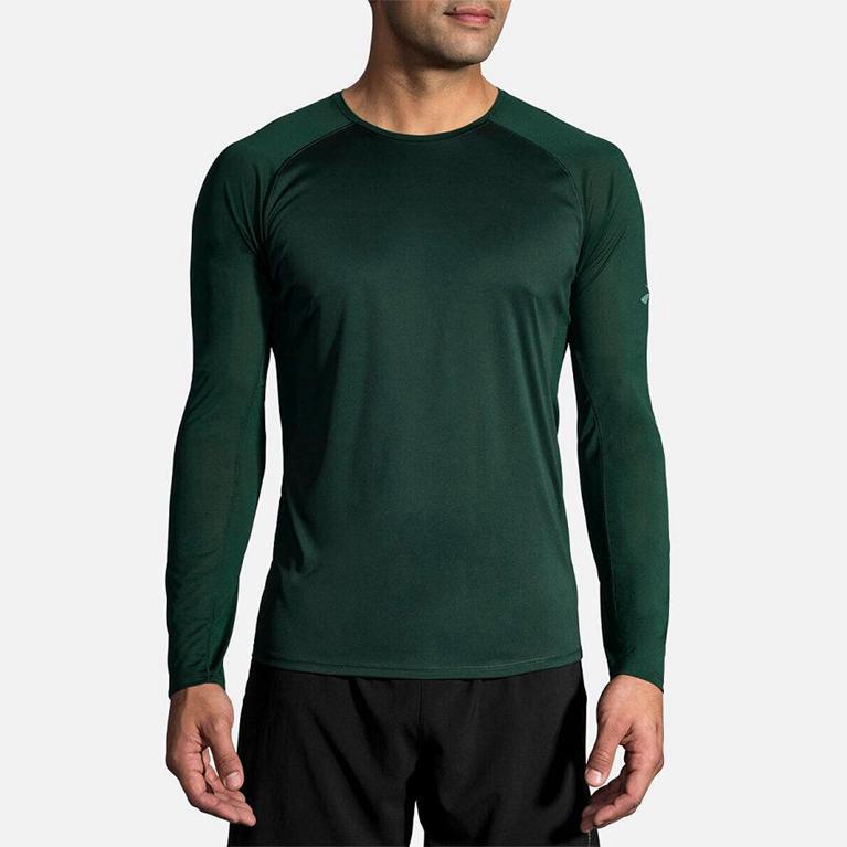 Brooks Stealth Men's Long Sleeve Running Shirt - Green (53294-UAWE)